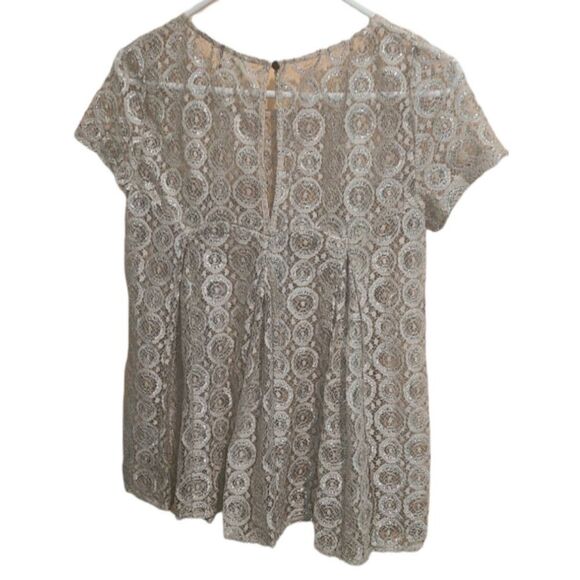 Anthropologie Akemi + Kim Cream Lace Swing Top - Picture 2 of 11